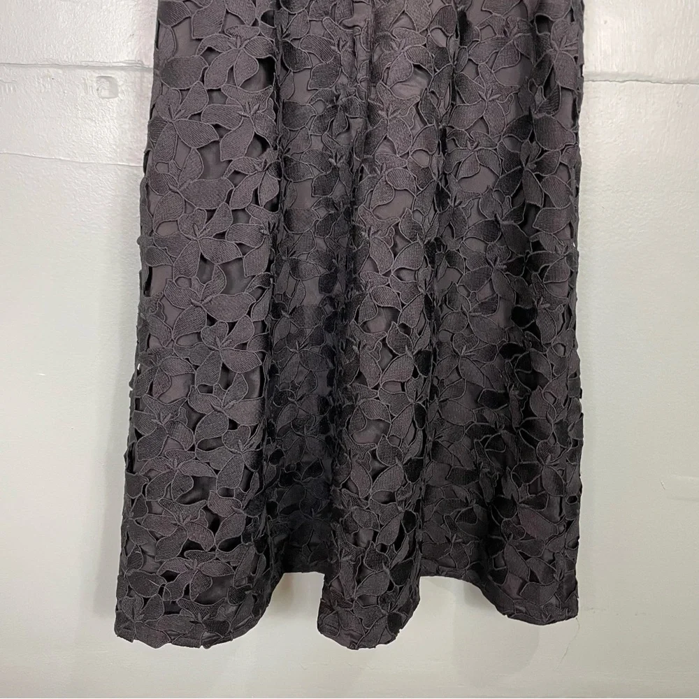 Jcrew Sleeveless Sweetheart Midi Dress in Lace Black Lined Size 6 Style AC502‎